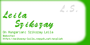 leila szikszay business card